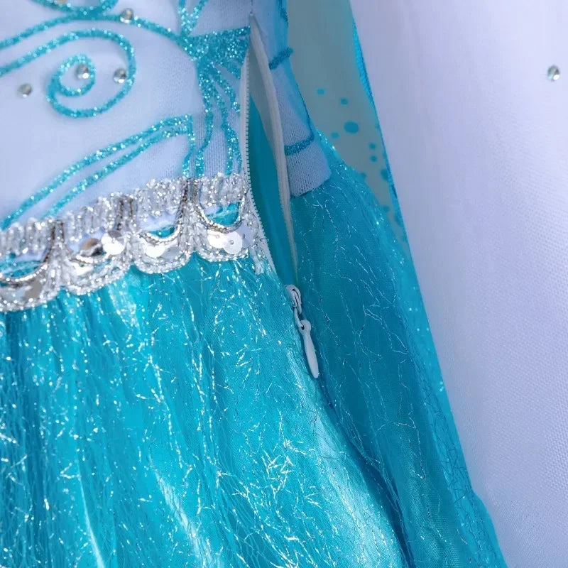 Robe Elsa pour filles de 3 à 10 ans, robe de princesse Elsa pour anniversaire, carnaval, Pâques, Halloween, fête, cosplay, costume pour filles