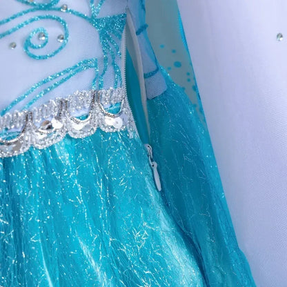 Robe Elsa pour filles de 3 à 10 ans, robe de princesse Elsa pour anniversaire, carnaval, Pâques, Halloween, fête, cosplay, costume pour filles