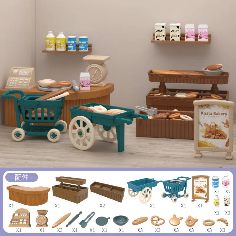 Mini-supermarché, jeux de shopping, accessoires de maison de poupée, jouets éducatifs pour enfants, jouets d'interaction familiale