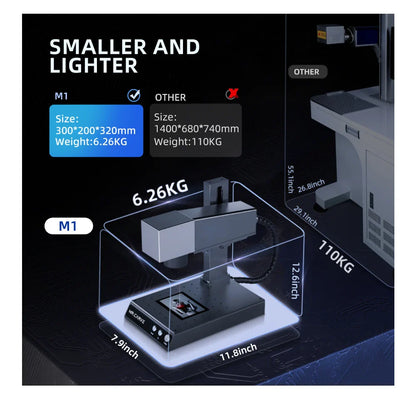 DAJA M1 Fiber Laser Marking Machine High Precision Metal Nameplate MR.Crave Engraver Wifi Portable Engraving Industrial Desktop