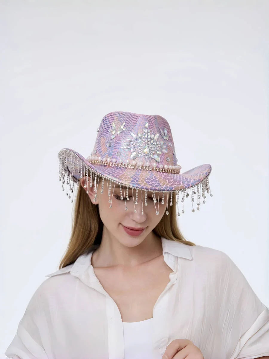 Chapeau de cowboy occidental strass homme-accessoires de cowboy vintage et chapeaux de cow-girl de campagne pour dames adultes femme