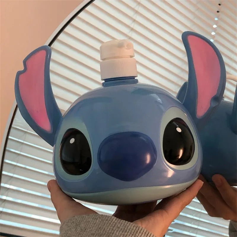 Stitch Sitting Position Lotion Bottle Refillable Pump Container for Shampoo Body Wash Cute Cartoon Travel Dispenser Bathroom Use