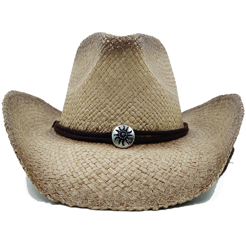 The latest Cowboy hat rose red retro straw hat 2023 new men's and women's jazz Cowboy hat straw hat sun hat summer hat sombrero