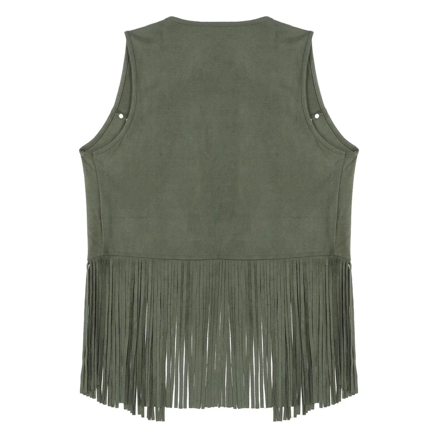 Men Halloween Western Cowboy Cosplay Costume Faux Suede Tassel Rivets Vest Waistcoat Motorcycling Rave Party Nightclub Outerwear