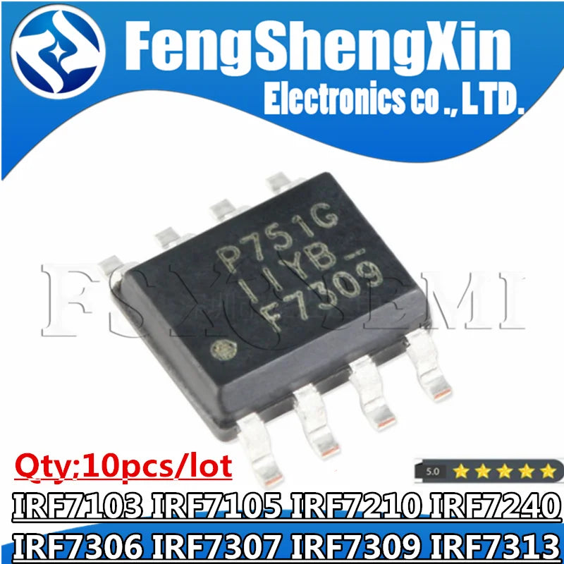 10 PCS F7103 IRF7103 IRF7105 F7105 IRF7210 F7210 IRF7240 F7240 IRF7306 F7306 IRF7307 F7307 IRF7309 F7309 IRF7313 F7313 SOP8 IC