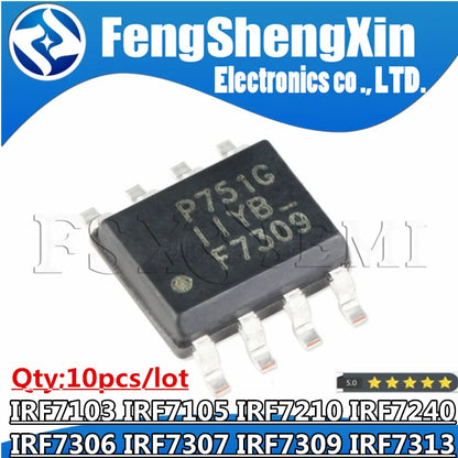 10 PCS F7103 IRF7103 IRF7105 F7105 IRF7210 F7210 IRF7240 F7240 IRF7306 F7306 IRF7307 F7307 IRF7309 F7309 IRF7313 F7313 SOP8 IC