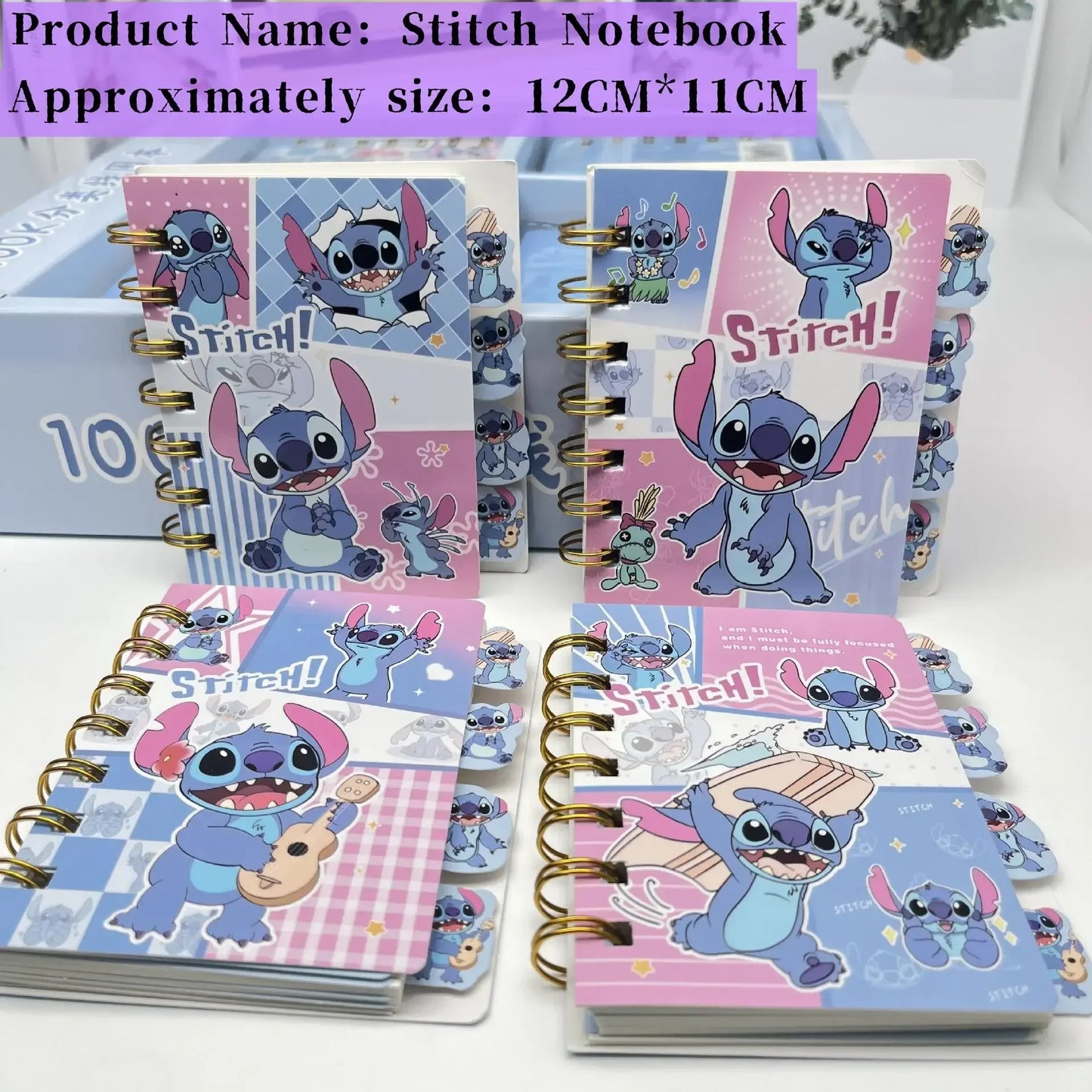 Nouveau carnet Stitch mignon dessin animé anime fournitures scolaires journal portable fournitures de bureau à la mode carnet à spirale cadeau de vacances pour enfants