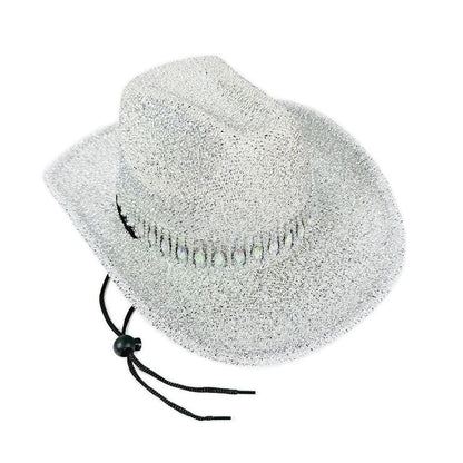 Chapeau de cowgirl pour femme élégant avec strass, chapeau de soleil à large bord, casquette western pour fêtes et usage quotidien