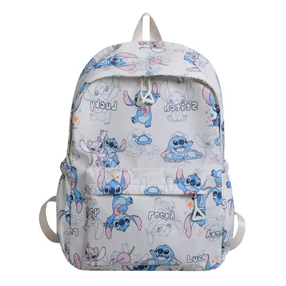 Cartoon Stitch Print Backpack Spacious Lightweight Travel Bag Waterproof School Backpack for College Students Teens Boys Girls