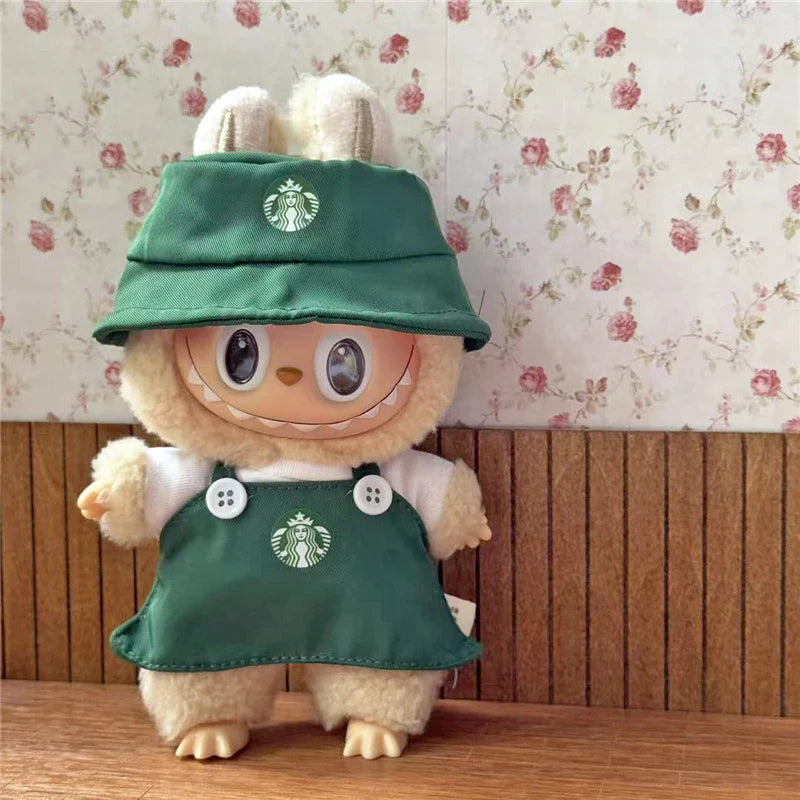 Tenue de travail Vêtements pour poupée Labubu Mode Café Fast-food Frites Hamburgers Tenue Vêtements Accessoires Cosplay