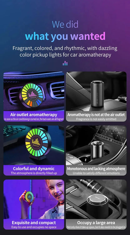 Led Music Sound Control Pickup Light Rhythm Lamp RGB Car Ambient Light Adjustabl Automotivo Strip For Automobiles Family Party