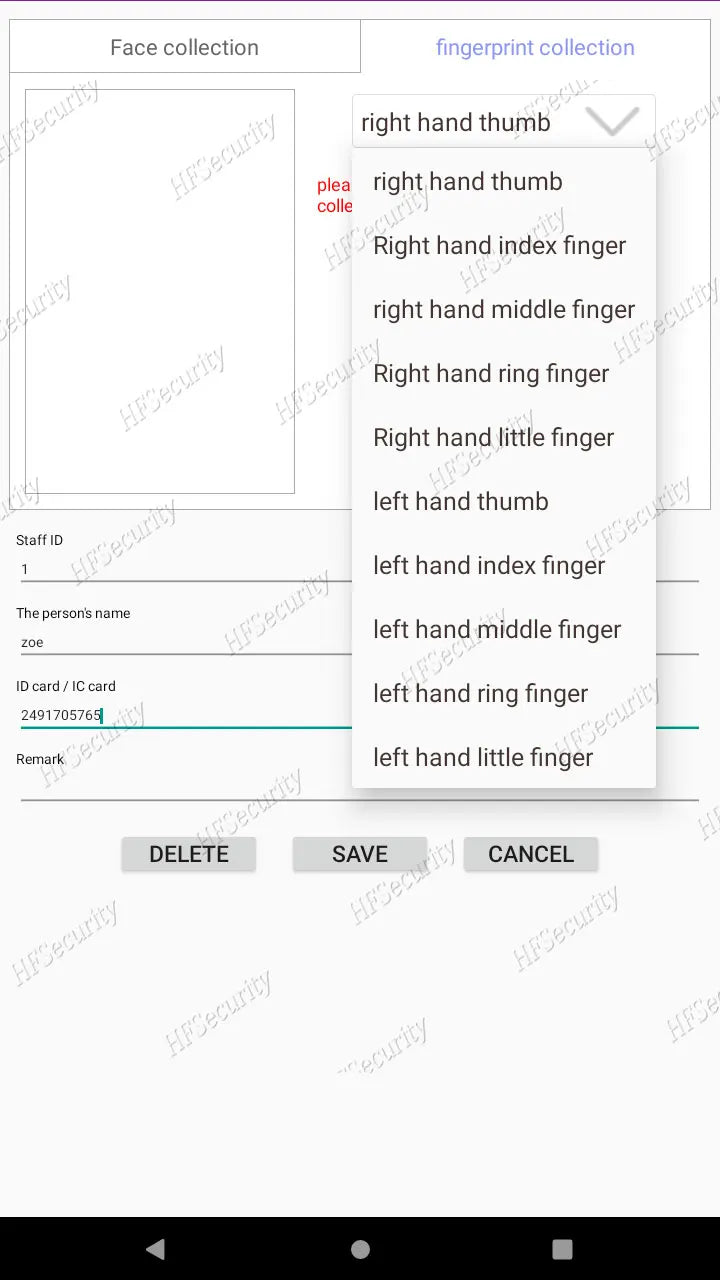 HFSecurity FR05 5 ''Android accès par empreinte digitale reconnaissance faciale temps de présence Machine système de contrôle d'accès de porte