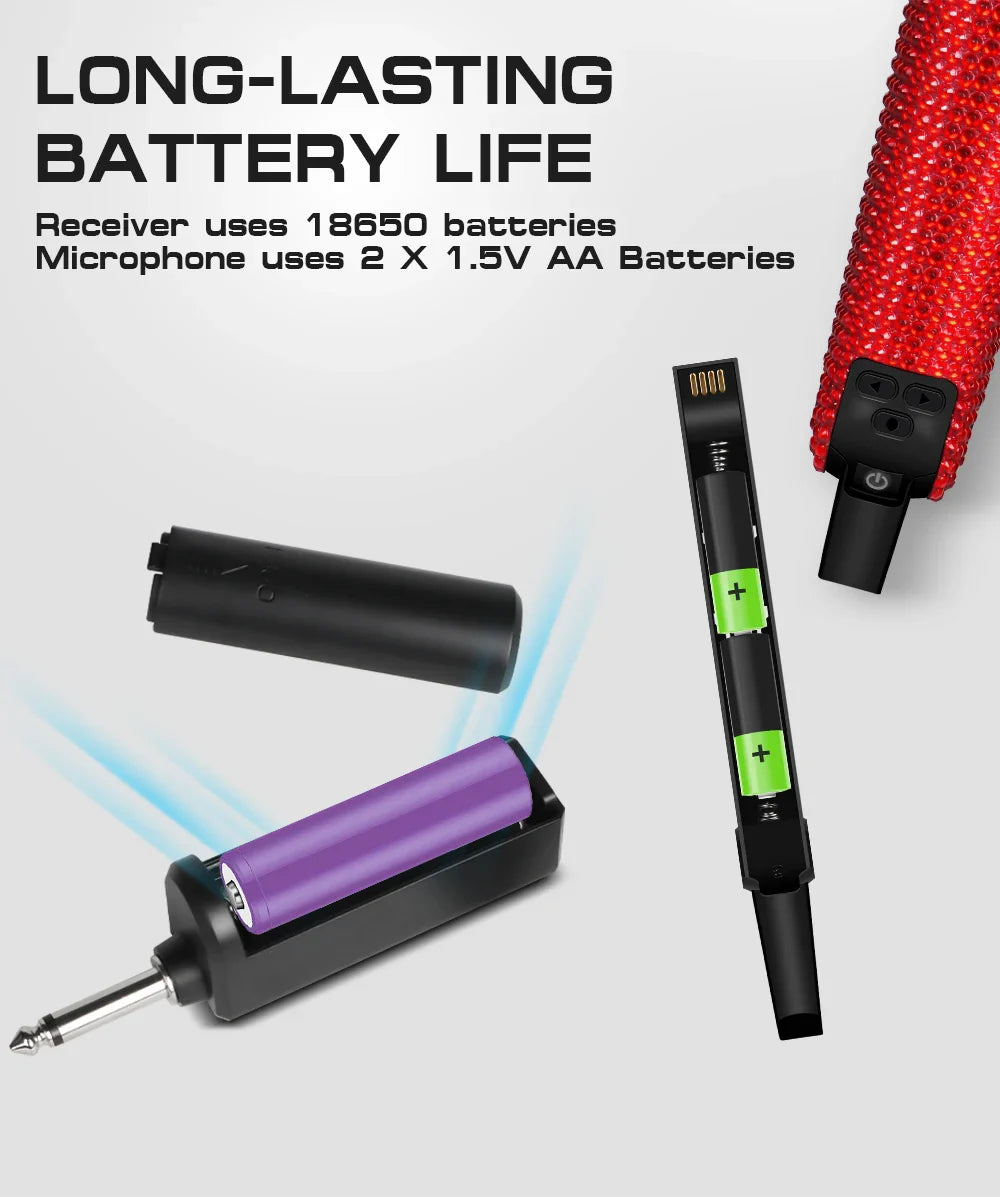 Microphone karaoké sans fil SKM9000, personnalisé incrusté de diamants, pour flux en direct, karaoké, scène brillante, essentiel
