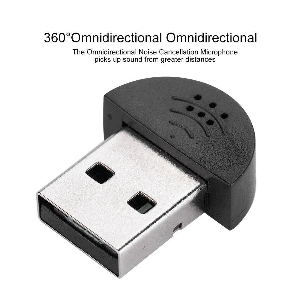 Mini microphone portable USB, microphone vocal de studio, adaptateur audio statique pour ordinateur PC