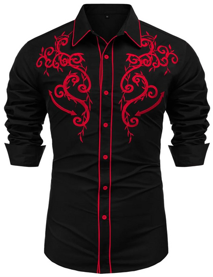 Chemise en denim western pour homme, confortable et douce, à manches longues, idéale pour le quotidien, avec boutons tendance