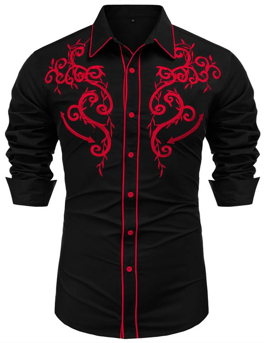 Chemise en denim western pour homme, confortable et douce, à manches longues, idéale pour le quotidien, avec boutons tendance