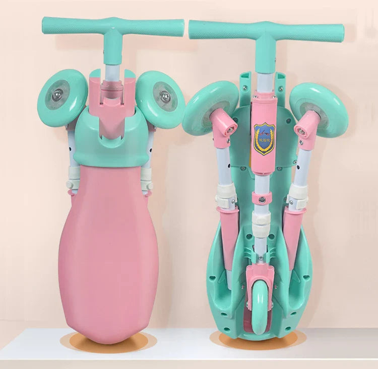 New liftable children's folding large mantis car three-wheeled scooter baby walker 1-6 years old yo-yo car