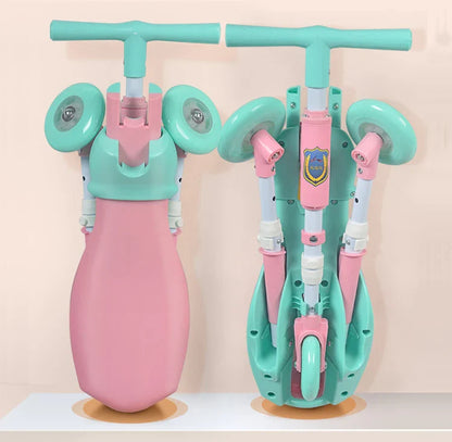New liftable children's folding large mantis car three-wheeled scooter baby walker 1-6 years old yo-yo car