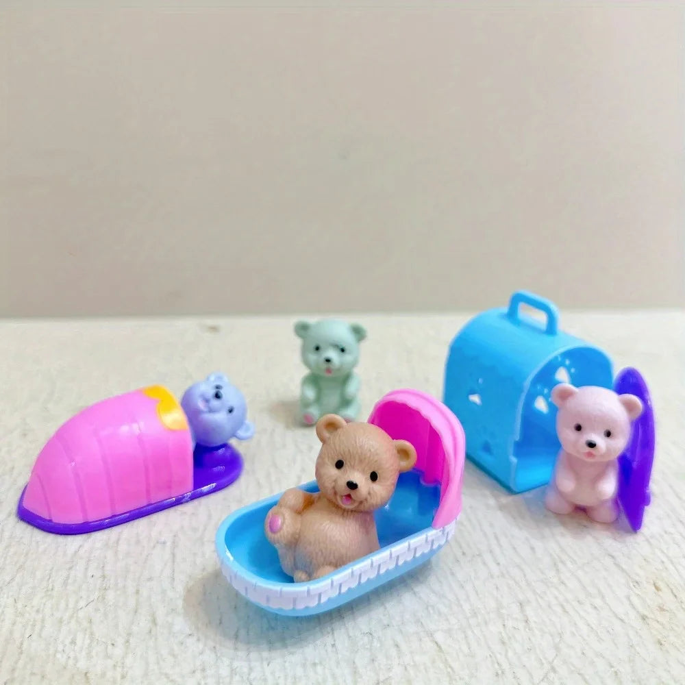 Maison de jeu pour enfants, jouets pour animaux de compagnie, ours en peluche, salles de bains pour animaux de compagnie, jouets familiaux, jouets de scène pour petites filles, cadeaux pour enfants