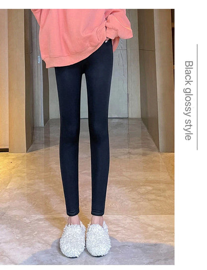 1 pièces hiver Leggings femmes coton Extra épais chaud pantalon mode thermique Legging mince noir élastique taille haute solide Leggings