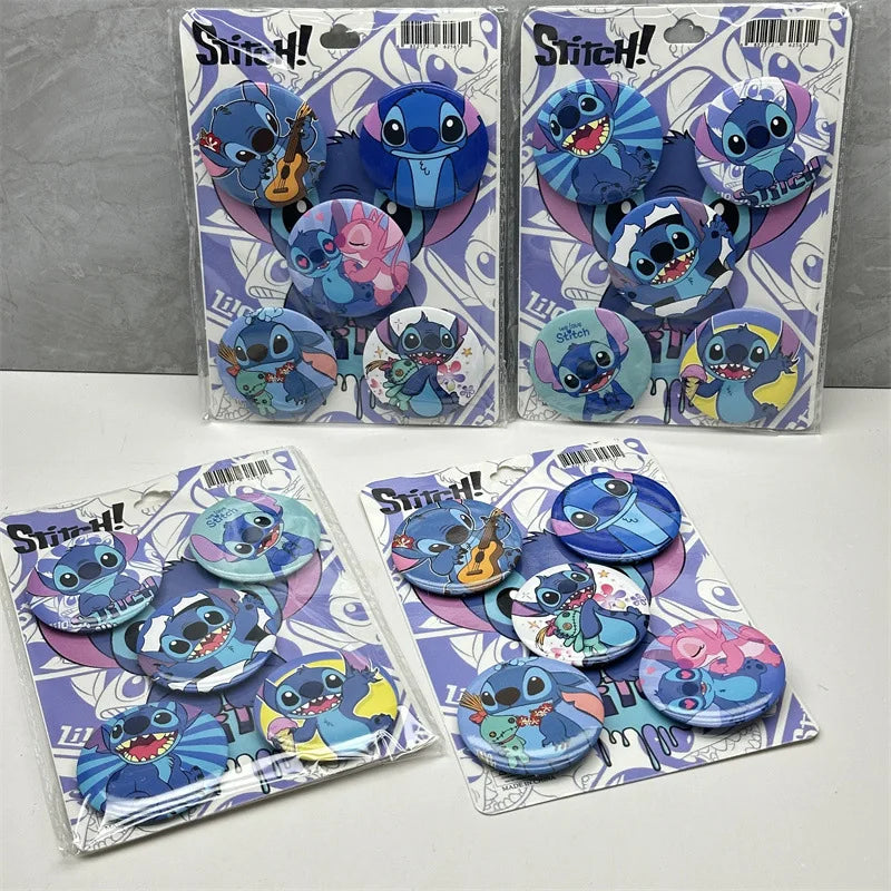 Stitch Lilo & Stitch Badge DIY Décoratif Étain 44mm ACG Articles Doux Bouton Épingles Icône Broche Revers Sac À Dos Badge Accessoires