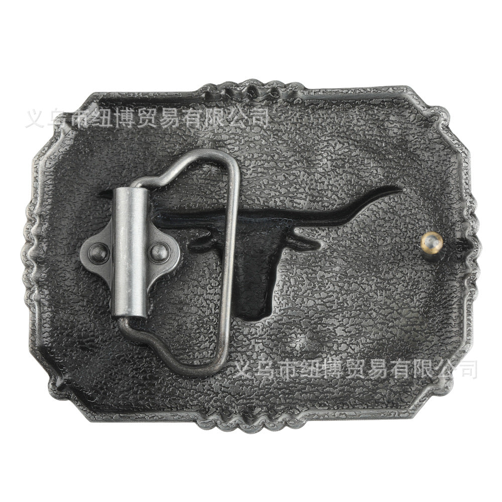 Western Cowhead Pattern Belt Buckle Cowboy Waistband