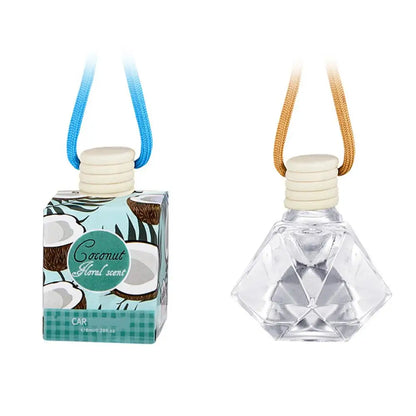 Auto Aromatherapy Bottle Car Air Freshener Ornament Hanging Glass Bottle Fragrance Bottle Auto Perfume Decoration