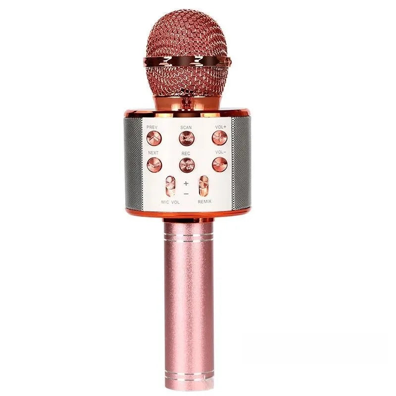 Wireless Bluetooth Karaoke Microphone, 5-in-1  Mic with Built-in Stereo Speaker/4 Voice-Changing Effect, Great Gifts