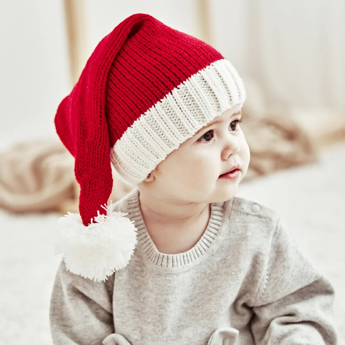 Bonnet de Père Noël à pompons pour enfants et adultes, mignon, doux, fête du Nouvel An, cadeau pour enfants, décoration de Noël, Noel, 2024