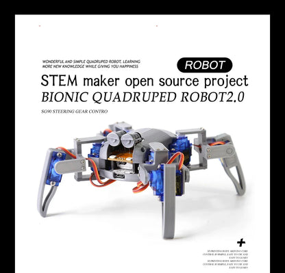 Kit de robot araignée quadrupède v2.0, robot bionique imprimé en 3D, fabricant de pigments NodeMCU bricolage, matériel Open Source, ESP8266
