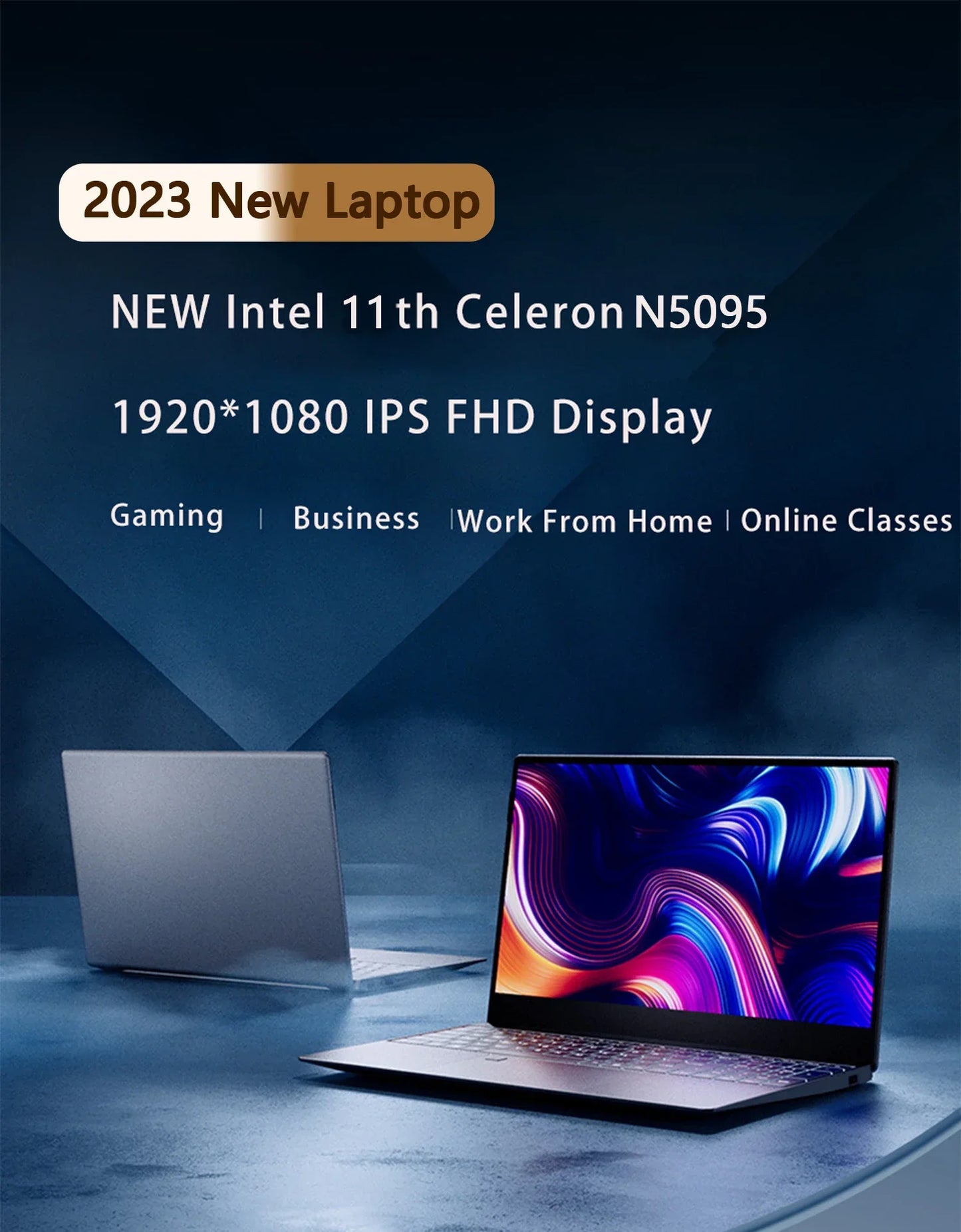 Ordinateur portable 2025 15,6 pouces écran IPS 16 Go RAM Intel Celeron 11e N5095 Netbook Windows 10 11 Pro Office Notebook PC Portable