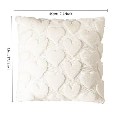 Housse de coussin en peluche pour la saint-valentin, avec coussin Jacquard brodé de cœur, pour décoration de canapé et de salon (oreiller non inclus)