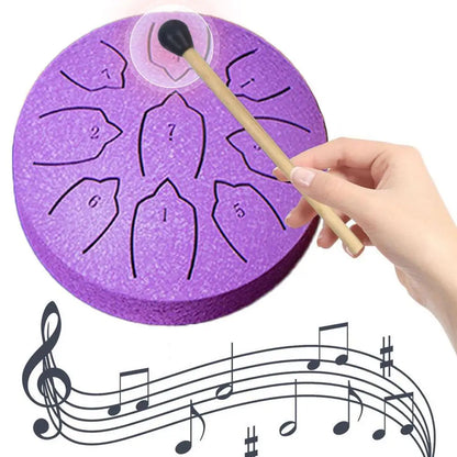 Steel Tongue Drum 4 Inch 9 Notes Percussion Instrument Balmy Drum with Drum Mallets Mini Handpan Drum for Meditation Yoga Majors