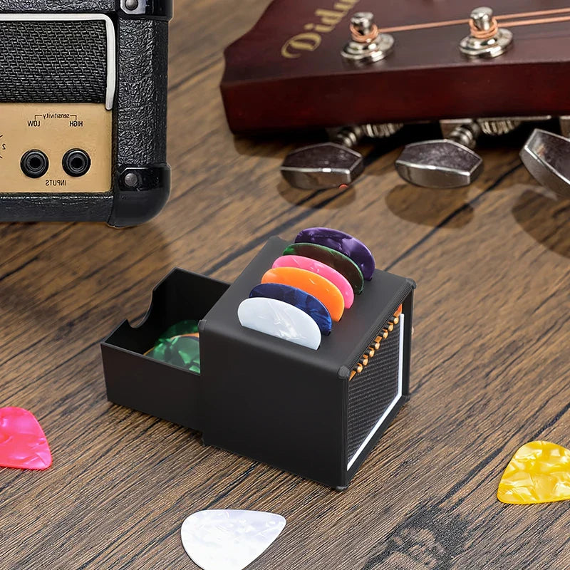 Support de plectres de guitare Portable imprimé en 3D, avec tiroir, étanche à l'eau et à la poussière, organisateur de plectres, rangement et affichage de cadeaux, 1x3D
