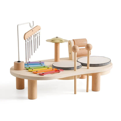 Jouets Éducatifs Bébé en Bois Carillons Éoliens Montessori Jouets Musicaux pour Enfants Xylophone Cadeaux d'Anniversaire Nouveau-né Table Musicale Jouets