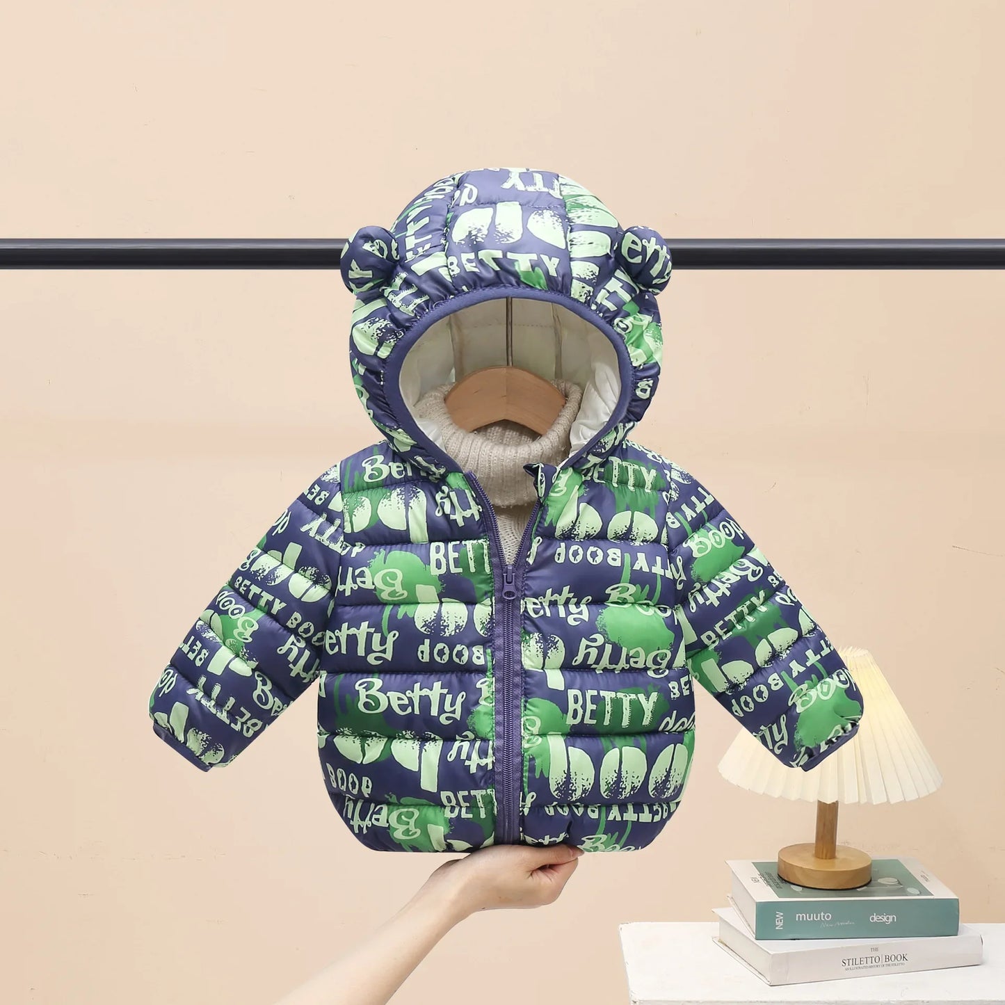 1-6T Hiver Bébé Filles Garçons Vêtements Manteaux Duvet Coton Dessin Animé Capuche Vestes Enfants Combinaison de Ski Salopette Costume de Tout-Petit