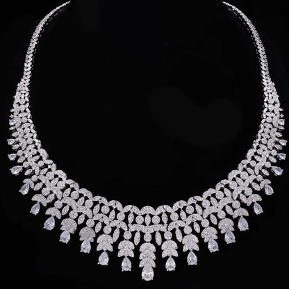 2024 Hot selling 4-piece Bride Wedding Jewelry Set with Cubic Zirconia Dubai Luxury Jewelry Set