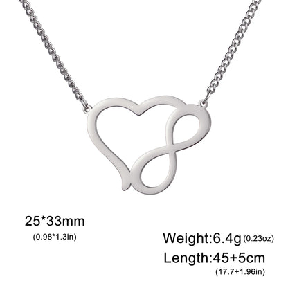 Skyrim Infinite Love Pendant Necklace Stainless Steel Women's Fashion Jewelry Necklace Couple Christmas Day Jewelry Gift