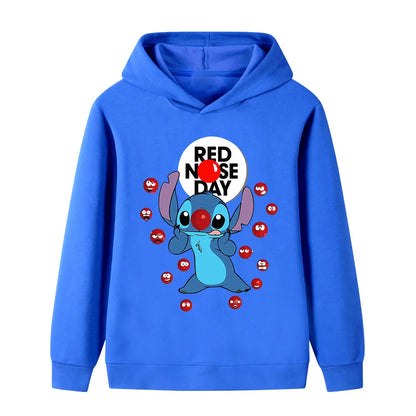 Stitch Fashion Cartoon Hoodies for Girls and Boys, Warm Autumn and Winter Children's Sweatshirts, Fashionable and Versatile Tops