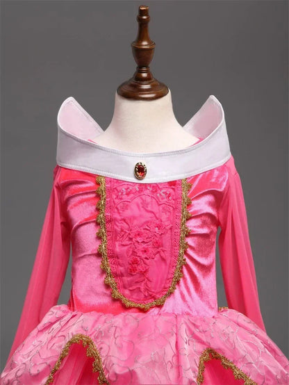 Fantasy Girls Sleeping Beauty Aurora Cosplay Princess Dress Kids Halloween Carnival Birthday Costume Party Clothing 3-10Years