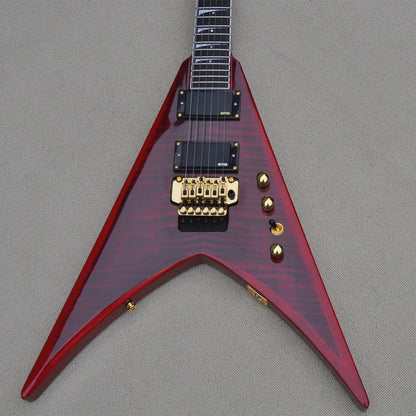 Custom High Quality 6-string Electric Guitars with Gold Tremolo Bridge, Red Body, Custom Offer