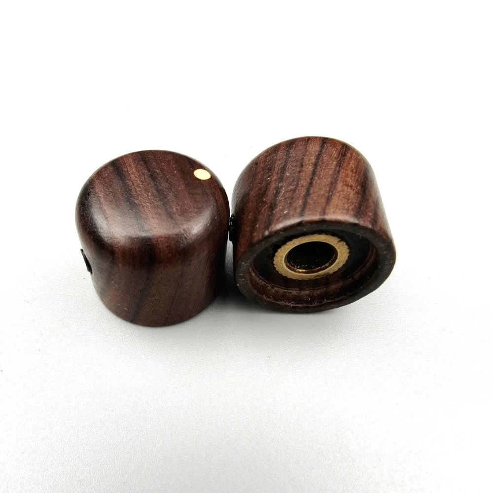Bouton de potentiomètre en palissandre/bouton de contrôle du Volume et de la tonalité, arbre intérieur en laiton pour accessoires de guitare électrique basse