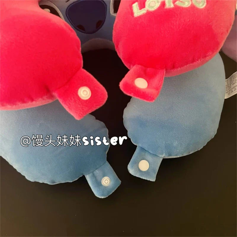 Cartoon Stitch U-shaped Neck Pillow Kawaii Stuffed Anime Comfortable Alien Sullivan Nap Pillow Airplane Travel Pillow Xmas Gifts