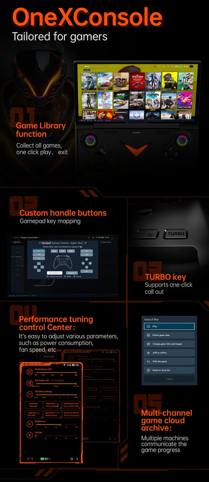 OneXPlayer G1 Gaming Laptop AMD Ryzen AI 9 HX 370 & Intel Core Ultra 7 255H Portable 8.8 Inch 144Hz Dual-Mode Keyboard Computer