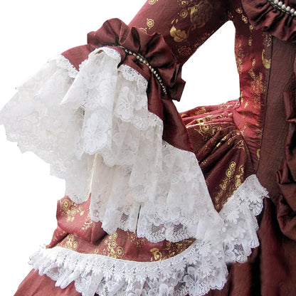 Robe de bal Marie-Antoinette géorgienne en satin, robe de soirée victorienne pour femme