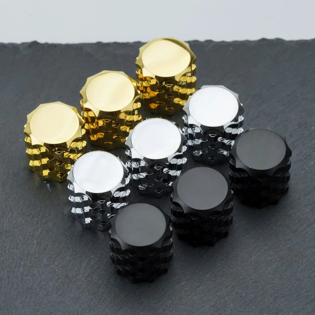 Guyker guitare basse potentiomètre bouton de commande Surface dentelée Style alliage d'aluminium matériel boutons CKB028