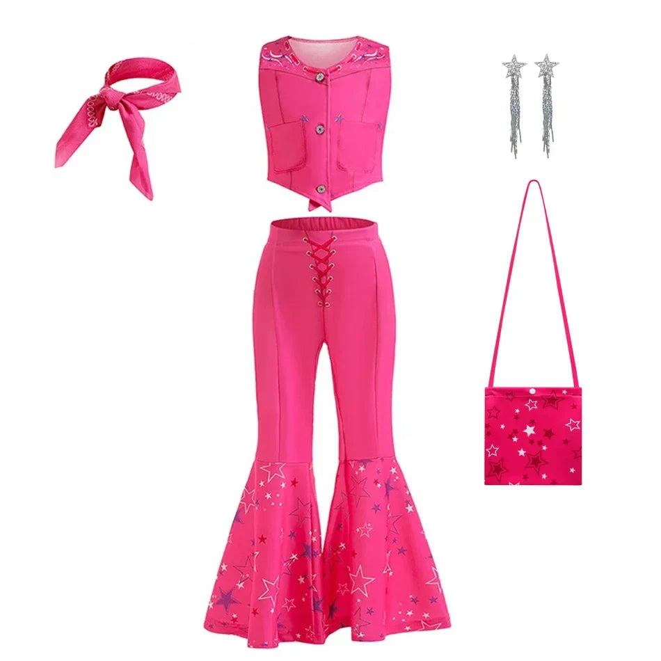Robe de Cowgirl pour filles de 2 à 12 ans, Costume Barbei pour tout-petits, tenue de Cosplay, vêtements d'halloween