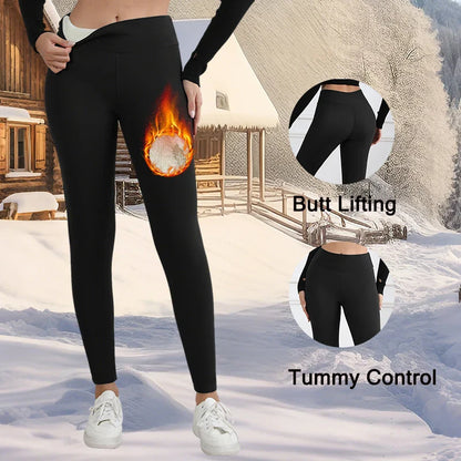 Leggings chauds en polaire pour femmes, collants épais en velours, taille haute, élastiques, Slim, couleur unie, pour prévenir le froid, automne et hiver