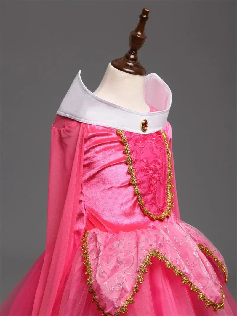 Fantasy Girls Sleeping Beauty Aurora Cosplay Princess Dress Kids Halloween Carnival Birthday Costume Party Clothing 3-10Years