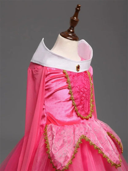 Fantasy Girls Sleeping Beauty Aurora Cosplay Princess Dress Kids Halloween Carnival Birthday Costume Party Clothing 3-10Years